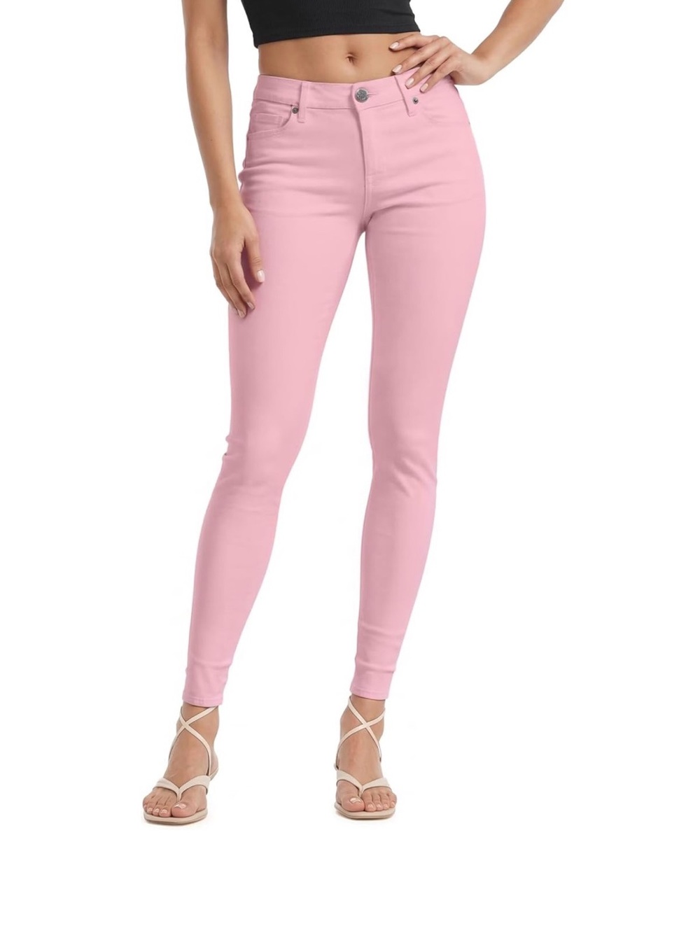 High-Rise Pink Skinny Jeans for Women